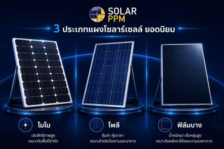 แผงโซล่าเซลล์ประเภทต่าง ๆ