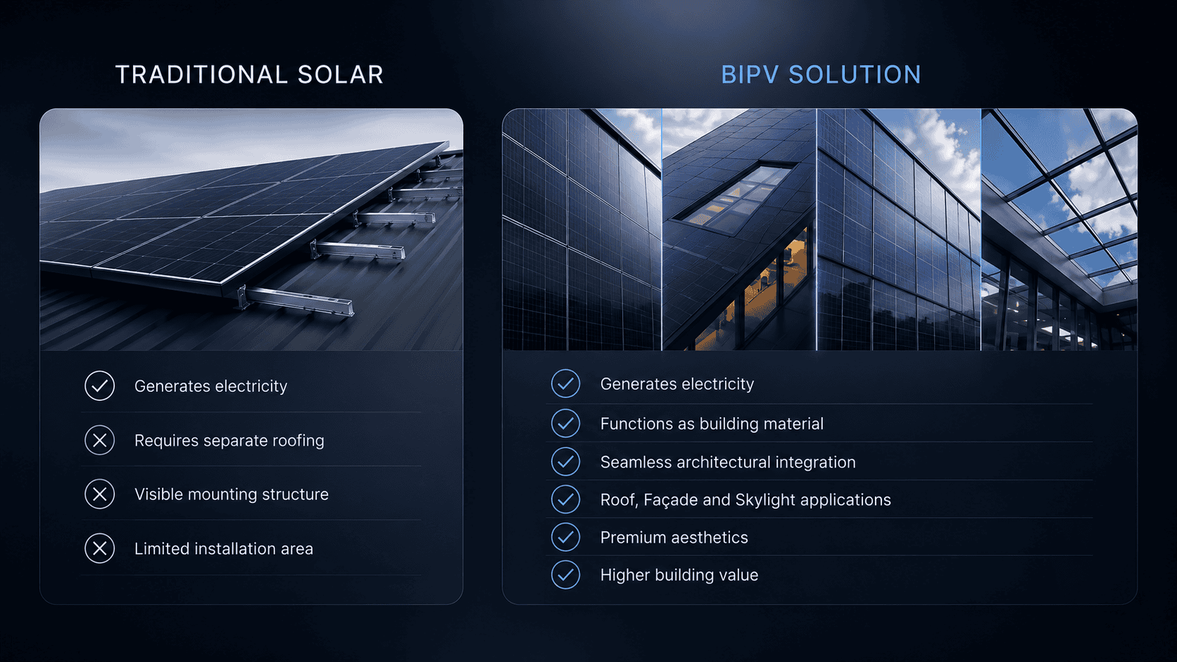 ความแตกต่างของ BIPV